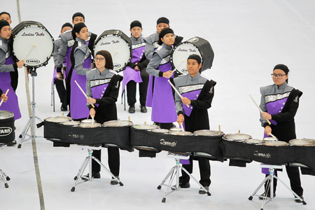 BANGKOK,THAILAND-AUGUST 21 : The photograph of Thailand International Drumline Contest 2015 at Chan Chai Acadium in August 23 2015.のeditorial素材