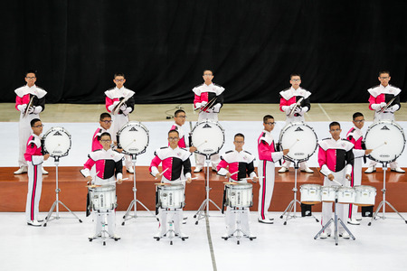 BANGKOK,THAILAND-AUGUST 21 : The photograph of Thailand International Drumline Contest 2015 at Chan Chai Acadium in August 23 2015.のeditorial素材