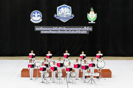 BANGKOK,THAILAND-AUGUST 21 : The photograph of Thailand International Drumline Contest 2015 at Chan Chai Acadium in August 23 2015.のeditorial素材