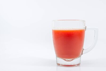 Image of fresh tomato juice close up isolated.の写真素材