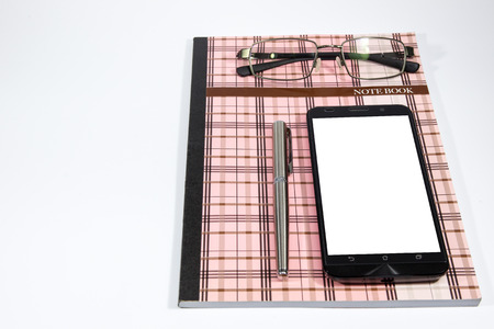 Notebook and smartphone isolated.の写真素材