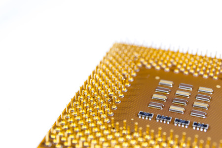 CPU chip close up isolated.