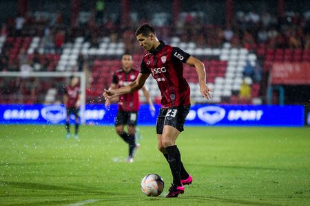 NONTHABURI,THAILAND-SEPTEMBER 23: Cleiton Silva(No.23) Players of SCG Muangthong United in action between the game MTUTD and Chaing Rai UTD in Chang FA Cup 2015 at SCG Stadium on Sep 23, 2015のeditorial素材