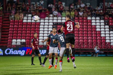 NONTHABURI,THAILAND-SEPTEMBER 23: Cleiton Silva(No.23) Players of SCG Muangthong United in action between the game MTUTD and Chaing Rai UTD in Chang FA Cup 2015 at SCG Stadium on Sep 23, 2015のeditorial素材