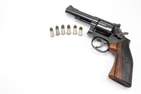 Image of .38 Cal Revolver close up isolated.の写真素材