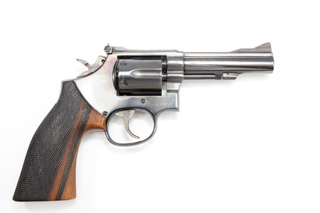 Image of .38 Cal Revolver close up isolated.の写真素材