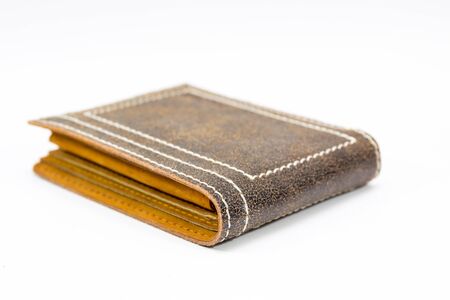 Leather wallet isolated.の写真素材