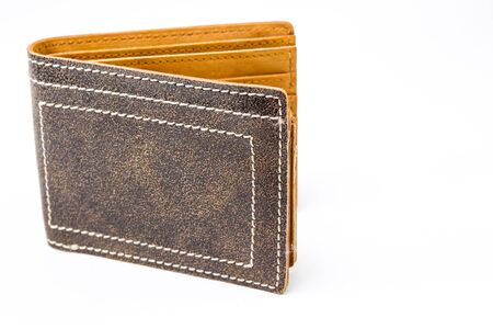 Leather wallet isolated.の写真素材