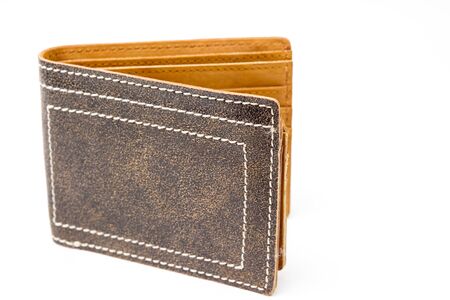Leather wallet isolated.の写真素材