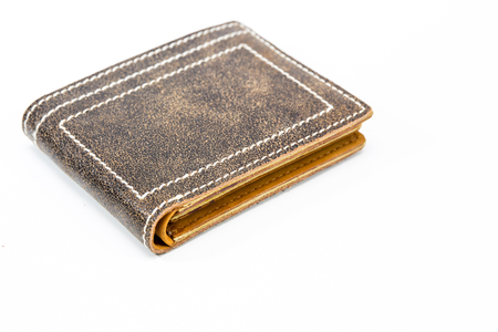 Leather wallet isolated.の写真素材