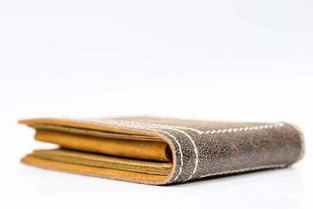 Leather wallet isolated.の写真素材