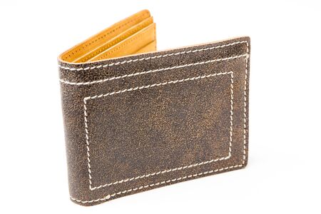 Leather wallet isolated.の写真素材