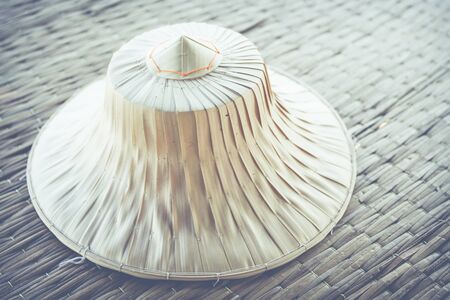 Traditional Thai farmer hat vintage style.の写真素材