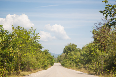The landscape of street in country side in Thailand.の写真素材