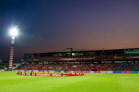 NONTHABURI,THAILAND-MAY1: The landscape of SCG Stadium before the game MTUTD VS Chonburi FC on May 1,2016.のeditorial素材