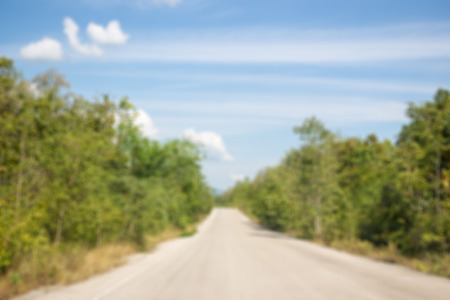 Blur image of street in country side in Thailand.の写真素材