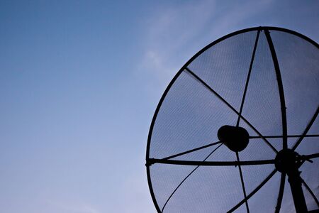 Old sattlelite on roof top close upの写真素材