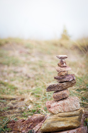 Small stones stack close up.の写真素材