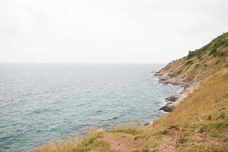 Rocky mountain and ocean background.の写真素材