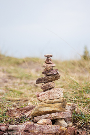 Small stones stack close up.の写真素材