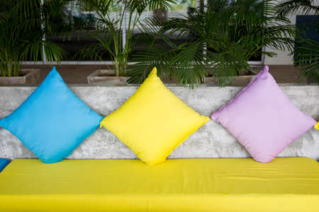 Colourful outdoor sofa close up.の写真素材