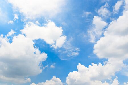 Beautiful a group of clouds in the blue sky during the sun shin background.の写真素材