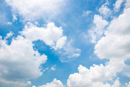 Beautiful a group of clouds in the blue sky during the sun shin background.の写真素材