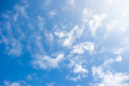 Beautiful a group of clouds in the blue sky during the sun shin background.の写真素材