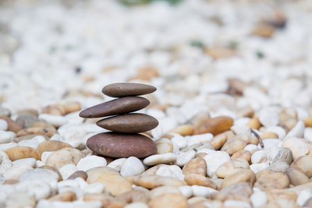 Stacked stones processed in vintage coclour tone.の写真素材