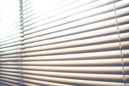 Modern blind curtain close up.(Processed in vintage colour tone)の写真素材