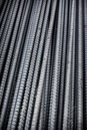 Roll of steel rods close up background.の写真素材