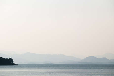 Landscape of lake and mountain in the tropical zone in Asia.の写真素材