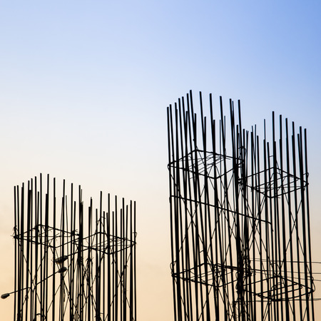 Phptpgraph of reenforce bunting concrete in sky background.