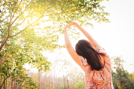 Asian girl age between 25-30 years old in relax action.の写真素材