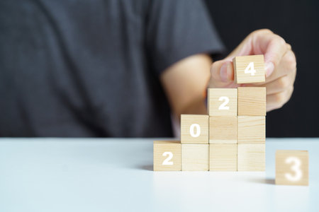 The success in business year 2024 concept, Business development and growth to year 2024.