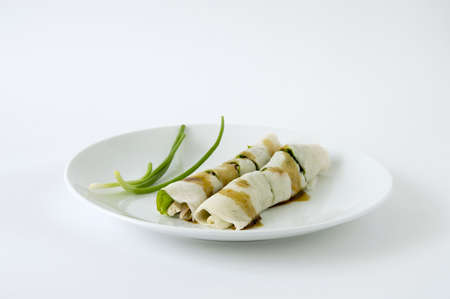Chinese Style Fresh Spring Roll, can found easily in Thailandの写真素材