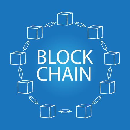 Blockchain digital Technology - backgroundのイラスト素材