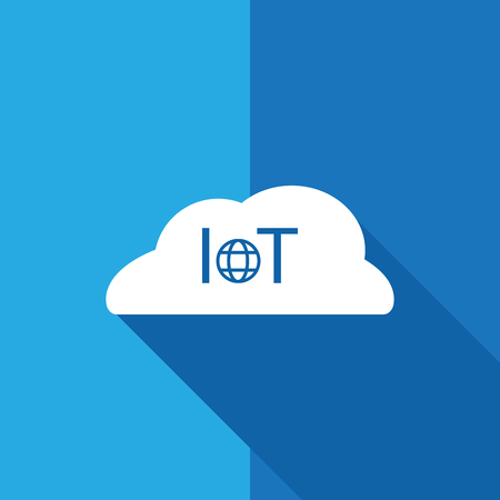 A IoT Internet of Thing - icon sign symbol flat design with long shadowのイラスト素材