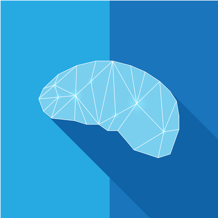 AI Brain - Artificial Intelligence - flat design with long shadowのイラスト素材