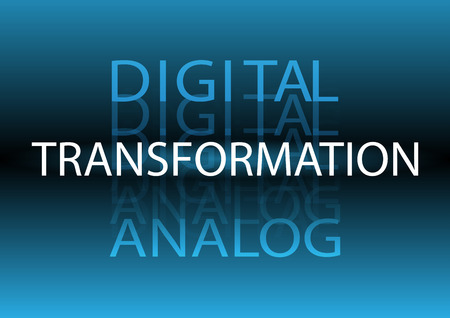 Digital Transformation from Analog backgroundのイラスト素材