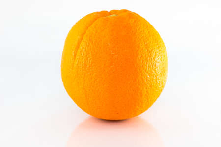 Ripe orange isolated on white background.の写真素材