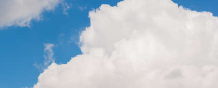 White cloudy with bright sky panorama background.の写真素材