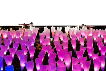 Illumination paper light and sign board with blank space.の写真素材