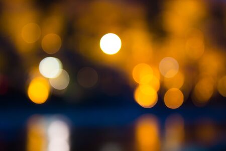 Light up of abstract blur background / night in autumn.の写真素材