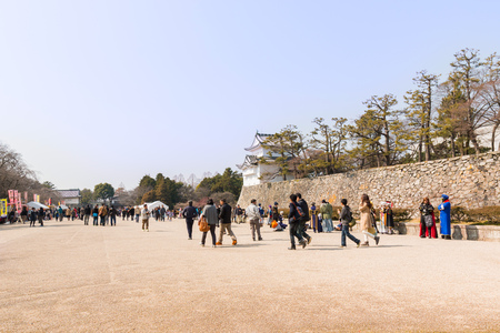 NAGOYA, JAPAN - FEB 28 : Tourist at Nagoya Castle February 28, 2016. People visit traditional culture of japan at Nagoya Castle in Japan.のeditorial素材