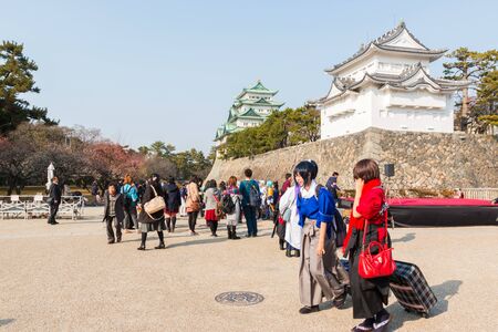 NAGOYA, JAPAN - FEB 28 : Tourist at Nagoya Castle February 28, 2016. People visit traditional culture of japan at Nagoya Castle in Japan.のeditorial素材