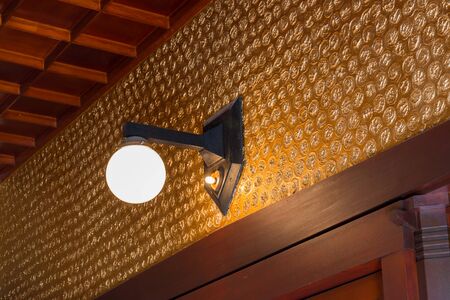 single lamp light on the wall room.の写真素材