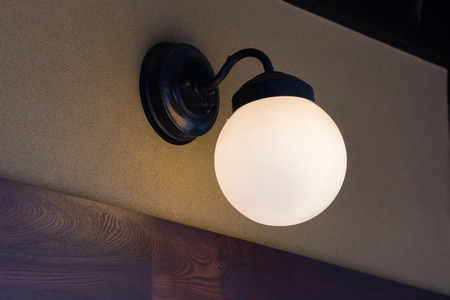 single lamp light on the wall room.の写真素材