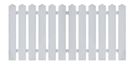 White wooden country style fence isolated on white background. Object with clipping path.の写真素材