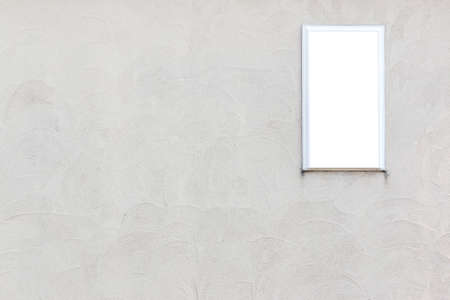 Blank white signboard on the house of wall.の写真素材